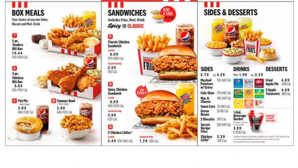 KFC Menu USA 2025 - Latest Deals with Prices
