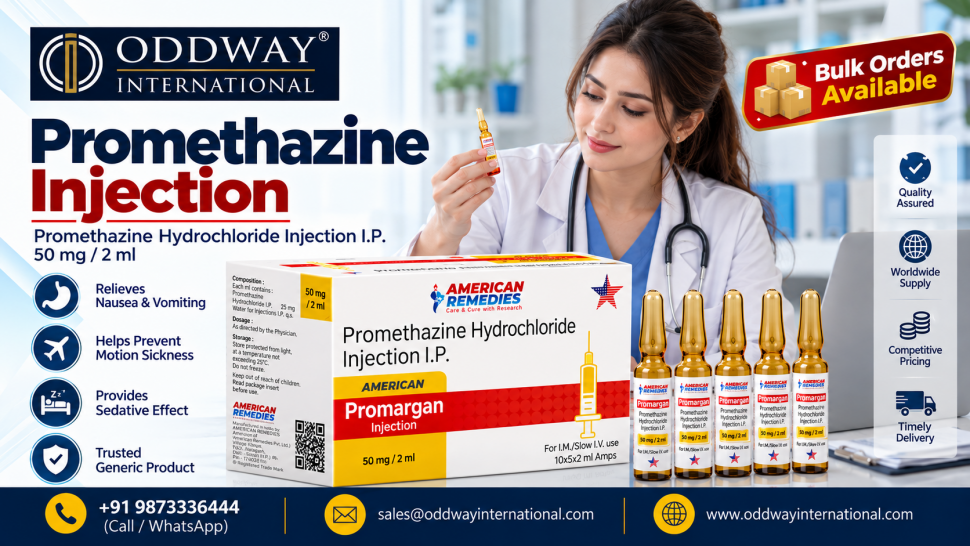 Promethazine Hcl Injection 25mg Ml Supply for B2B USA Needs - Oddway