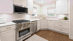 Functional Kitchen Layouts with Corner Storage and Light Cabinets